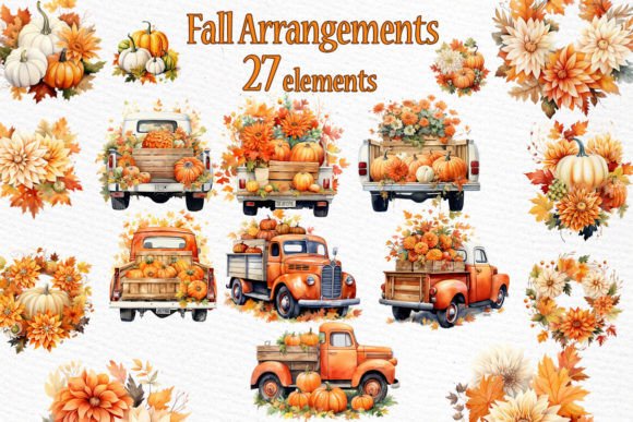 Download Fall Clipart Pumpkins Arrangements Png - Arrangements Collection