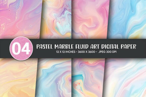 Download Pastel Marble Fluid Art Digital Paper - Fluid Collection