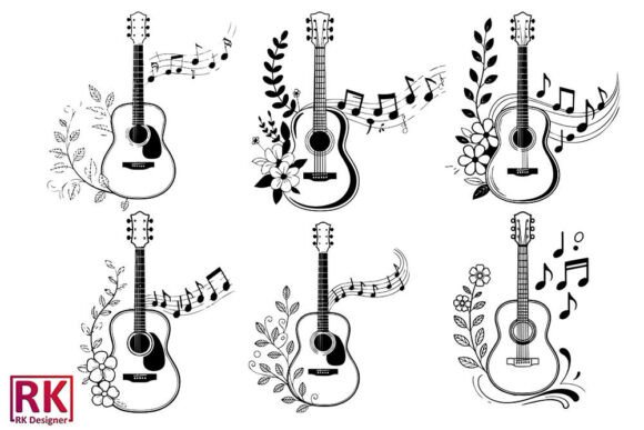 Download Floral Guitar Vector Art Boho SVG Bundle - Premium Resources