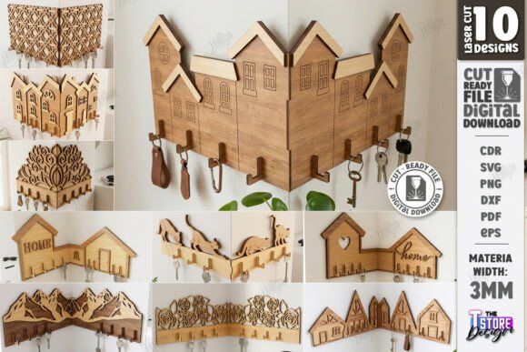 Download Wall Corner Key Holders Laser Cut Bundle - Premium Resources