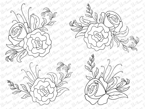 Download Line Art Flowers Arrangements - Arrangements Collection