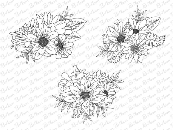Download Flowers Line Art Arrangements - Arrangements Collection