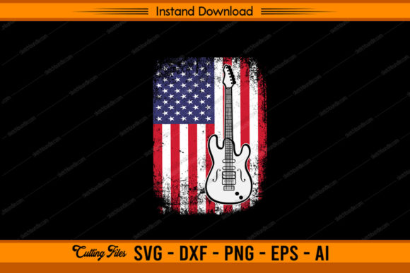 Download Guitar with US Flag - Guitar Collection