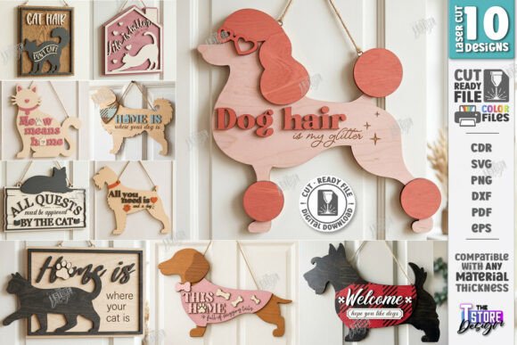 Download Wooden Pet Home Sign Laser Cut Bundle - Laser cut bundle Collection