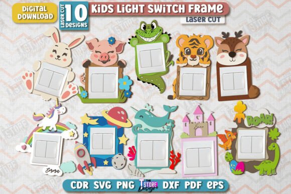 Download Kids Light Switch Frame Laser Cut Bundle - Laser cut bundle Collection