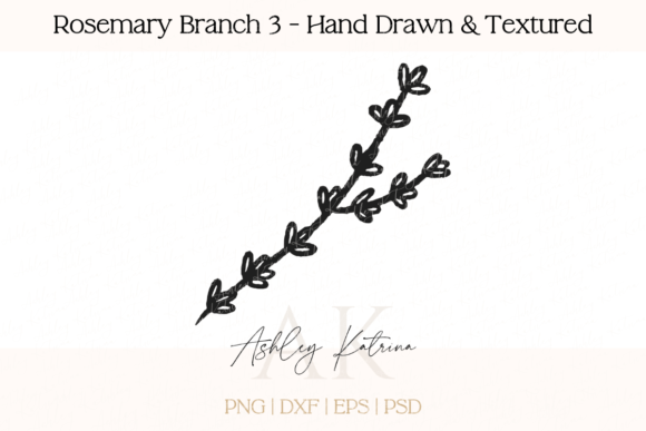 Download Rosemary Branch 3 - Hand Drawn &amp; Texture - Rosemary Collection