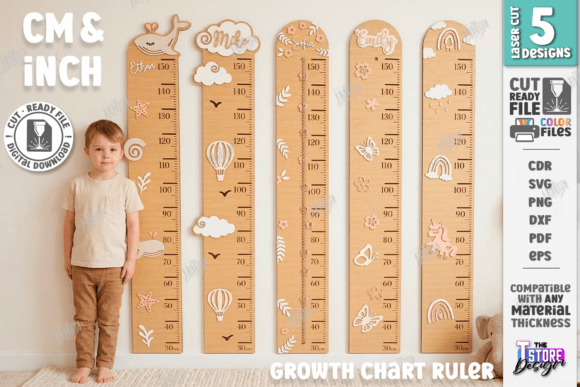 Download Kids Growth Chart Ruler Laser Cut Bundle - Laser cut bundle Collection