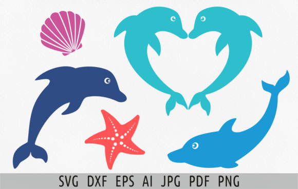 Download Dolphins Sea Creatures Shell SVG - Shell svg Collection
